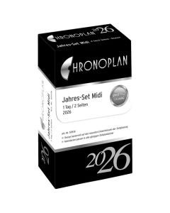 Chronoplan Kalendarium 2026 "Jahres-Set Midi" 96 x 172 mm 2 Seiten = 1 Tag