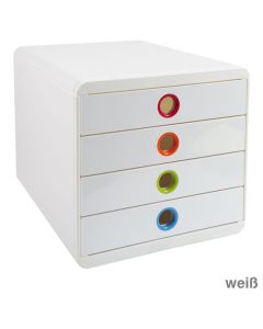 Exacompta Schubladenbox "Pop-Box" weiß 4 geschlossene Schübe