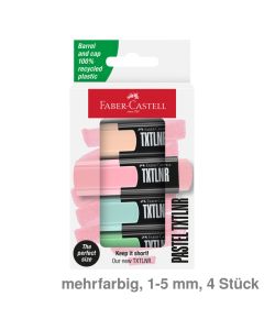 Faber-Castell Textmarker "TXTLNR Pastell" mehrfarbig 1-5 mm 4St.