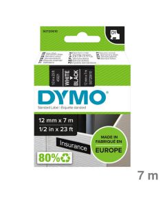 Dymo Schriftband "D1" schwarz / weiß 12 mm x 7 m