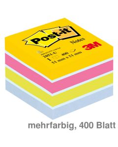 Post-it Haftnotiz-Würfel "Mini" mehrfarbig 51 x 51 mm 400Bl.