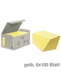 Post-it Haftnotizen "Recycling Notes" gelb 76 x 127 mm 6x100Bl.