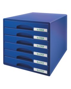 Leitz Schubladenbox "Plus" blau 6 geschlossene Schübe