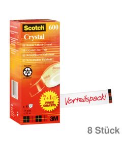 Scotch Klebeband "Crystal 600" transparent 19 mm x 33 m 8St.