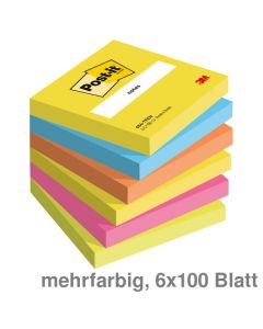 Post-it Haftnotizen "Notes" Energetic mehrfarbig 76 x 76 mm 6x100Bl.
