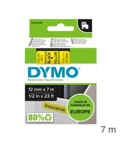 Dymo Schriftband "D1" gelb/schwarz 12 mm x 7 m
