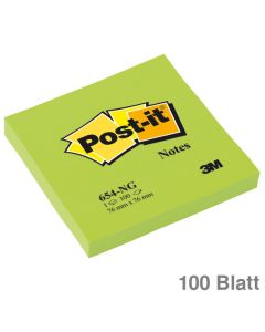 Post-it Haftnotizen "Neon Notes" neongrün 76 x 76 mm 100Bl.