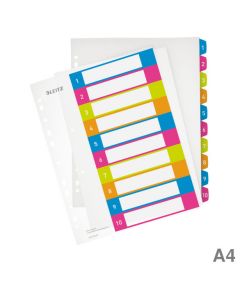 Leitz PP-Register A4 "WOW", 1-10 mehrfarbig 245 x 305 mm