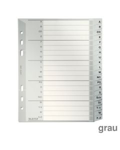 Leitz PP-Register A5, A-Z grau 165 x 210 mm