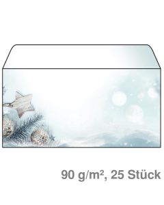 Sigel Briefumschlag DL "Snow Star", ohne Fenster, nassklebend 90g/m² 25St.