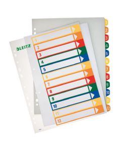 Leitz PP-Register A4, 1-12 mehrfarbig 245 x 305 mm