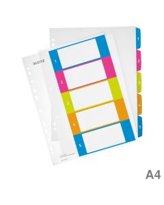 Leitz PP-Register A4 "WOW", 1-5 mehrfarbig 245 x 305 mm