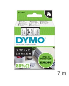 Dymo Schriftband "D1" transparent/schwarz 9 mm x 7 m