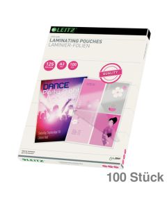 Leitz Laminierfolien A3 glänzend 125 my 100St.
