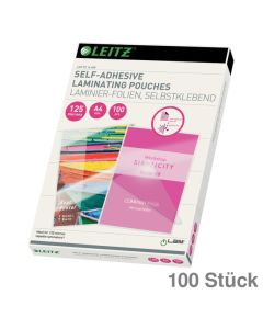 Leitz Laminierfolien "iLAM" A4, selbstklebend glänzend 125 my 100St.