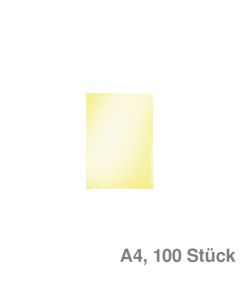 Leitz Sichthüllen A4 "Premium", geschweißte Unterkante gelb glasklar, 150 my 100St.