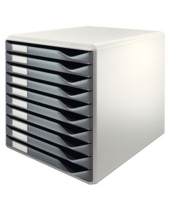 Leitz Schubladenbox dunkelgrau/grau 10 offene Schübe
