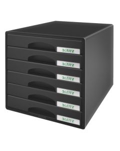 Leitz Schubladenbox "Plus" schwarz 6 geschlossene Schübe