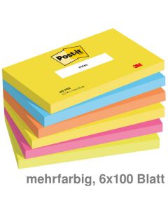 Post-it Haftnotizen "Notes" Energetic mehrfarbig 76 x 127 mm 6x100Bl.