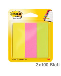 Post-it Haftmarker "Page Marker" Neon mehrfarbig 25 x 76 mm 3x100Bl.