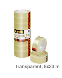 Scotch Klebeband "Transparent 550" transparent 19 mm x 33 m 8St.