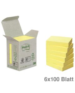 Post-it Haftnotizen "Recycling Notes" gelb 38 x 51 mm 6x100Bl.