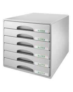 Leitz Schubladenbox "Plus" grau 6 geschlossene Schübe