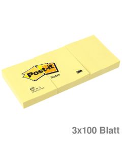 Post-it Haftnotizen "Notes" gelb 38 x 51 mm 3x100Bl.