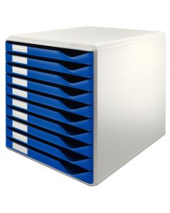 Leitz Schubladenbox blau/grau 10 offene Schübe