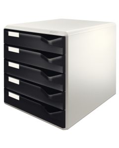 Leitz Schubladenbox schwarz/grau 5 offene Schübe