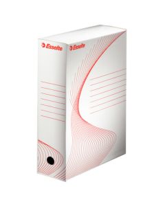 Esselte Archivschachtel "Standard" weiß/rot 100 x 245 x 345 mm