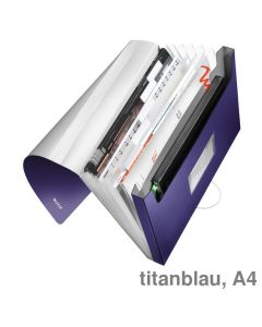 Leitz Fächermappe A4 "Style" titanblau 6 Fächer