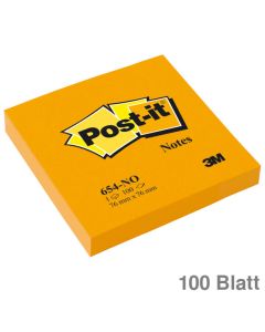Post-it Haftnotizen "Neon Notes" neonorange 76 x 76 mm 100Bl.