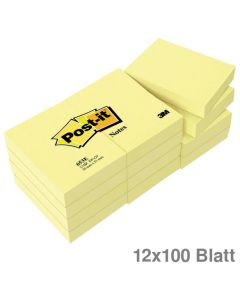 Post-it Haftnotizen "Notes" gelb 38 x 51 mm 12x100Bl.