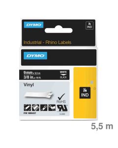 Dymo Schriftband "IND" Vinyl schwarz/weiß 9 mm x 5,5 m