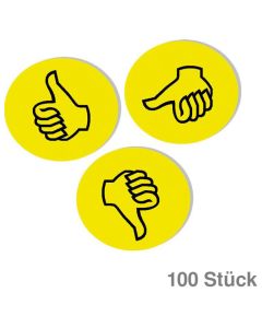 Franken Wertungssymbole Daumen gelb Ø9,5cm 100St.