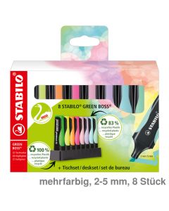 Stabilo Textmarker "Green Boss" mehrfarbig 2-5 mm 8St.