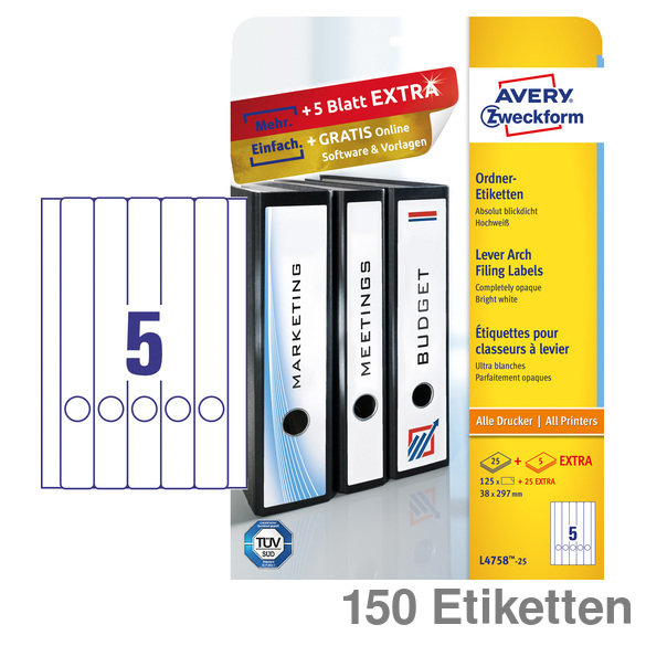 Avery Zweckform Vielzwecketiketten Etiketten weiß 1800 Stück 18x12 Beschriftung